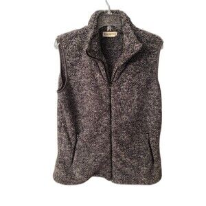 MAKARTHY SIZE LARGE GRAY SHERPA ZIP FRONT VEST